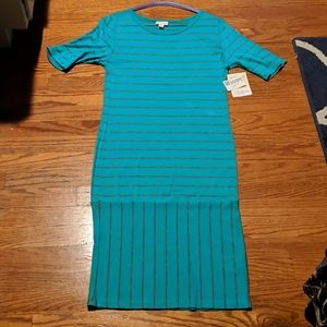Lularoe Julia Dress Teal & Grey